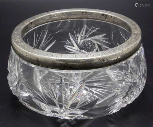 Kristallglasschale mit Silbermontur / A cut glass bowl with ...