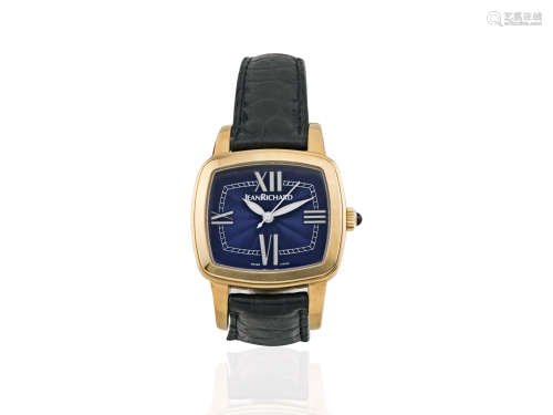 未使用 尚維沙 18K 金藍琺瑯彩自動腕錶 直徑：31 x 28 毫米