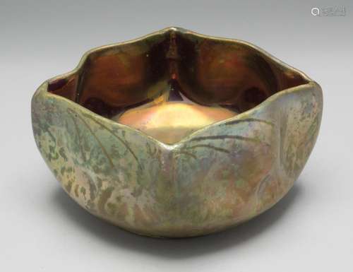 Jugendstil Fayence Schale / An Art Nouveau faience bowl, Alf...