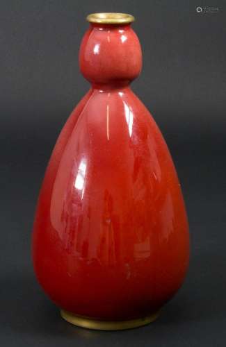 Rote Flaschenkürbisvase / A red pumpin shaped vase, Zsolnay,...