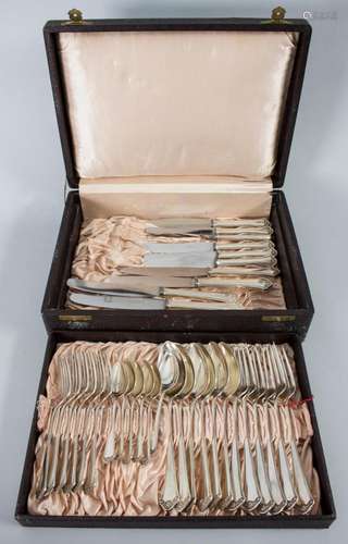 36-teiliges Speisebesteck / 36 pieces of plated cutlery, Bur...