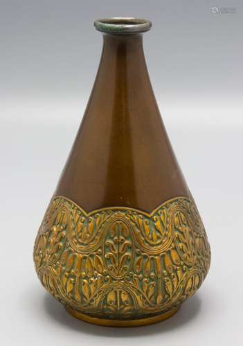 Jugendstil Ziervase / An Art Nouveau copper vase, wohl Darms...