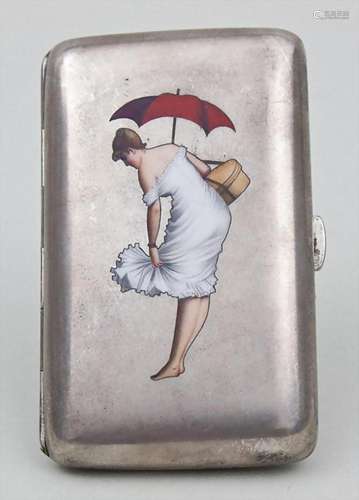 Jugendstil Silber-Zigarettenetui/Art Nouveau Silver Cigarett...