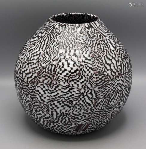 Seltene Mosaik Glasziervase, Venini, Murano, um 1960