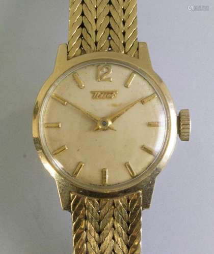 Damenarmbanduhr in Gold / An 18k gold ladies wristwatch, Tis...