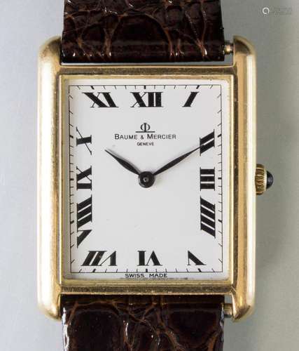 Herrenarnbanduhr / A men's 18k gold wrist watch, Baume ...