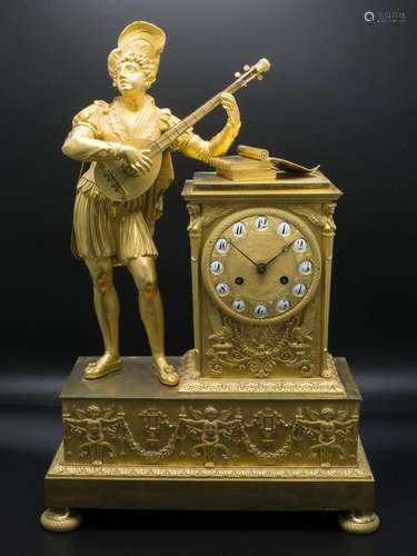 Bronze Pendule Époque Restauration / An ormolu mantel clock,...