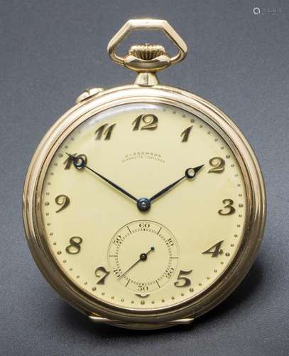 Offene Herrentaschenuhr / A 14k gold pocket watch, J. Assman...