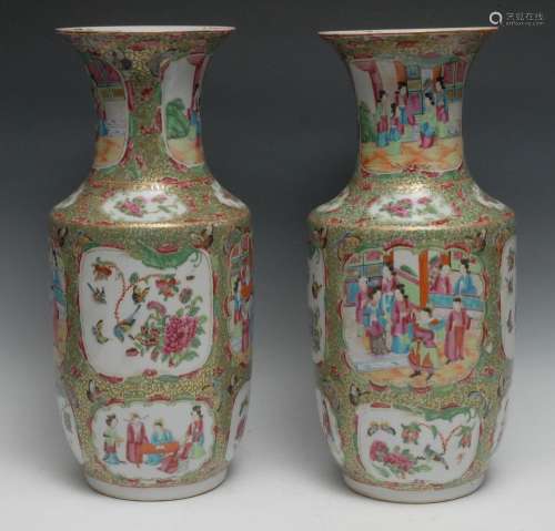 A pair of Chinese famille rose porcelain baluster vases, typ...