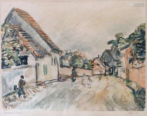 Alfred Mez (1887-1955), 'Bergstraße in Breisach' /...