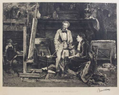 Mihály Munkácsy (1844-1900), 'Das Atelier des Künstlers...