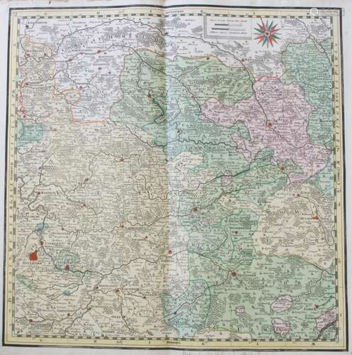 Matthias Seutter (1678-1757), Historische Karte 'Suevia...