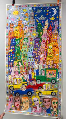 James Rizzi (1950-2011), Klebebilddruck 'New York'...