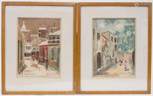 Maurice Utrillo (1883-1955), 2 Pariser Ansichten 'Montm...