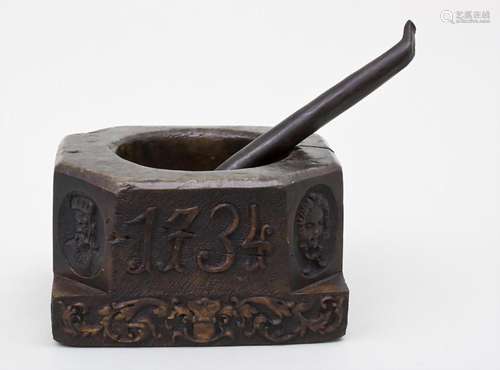 Barocker Mörser mit Stößel/Baroque Mortar With Pestle, wohl ...