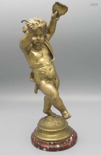 Bronze 'tanzender barocker Bacchant' auf Marmorsoc...