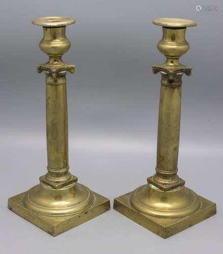 Paar Bronzeleuchter / A pair of bronze candlesticks, Frankre...