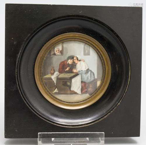 Miniatur einer Genreszene / A miniature painting with a genr...