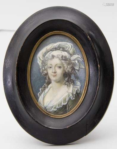 Miniatur Porträt einer Dame / A miniature portrait of a youn...