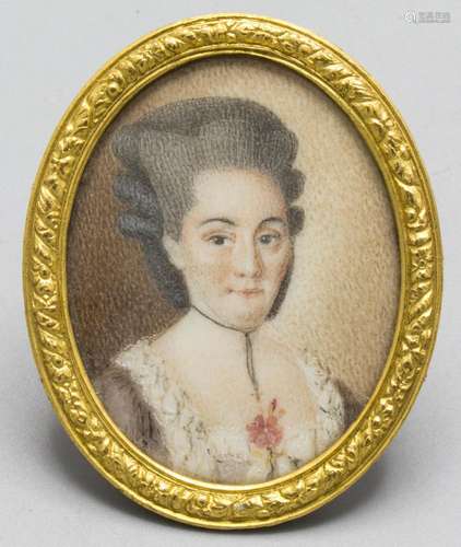 Miniatur Porträt einer jungen Dame / A miniature portrait of...