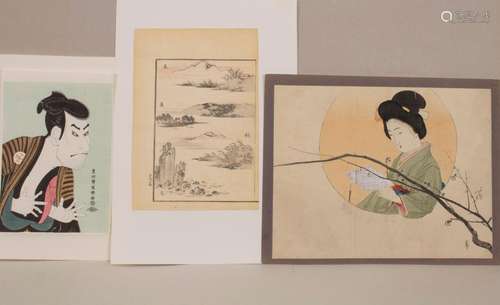 Konvolut 3 japanischer Druckgrafiken / A set of 3 japanese g...