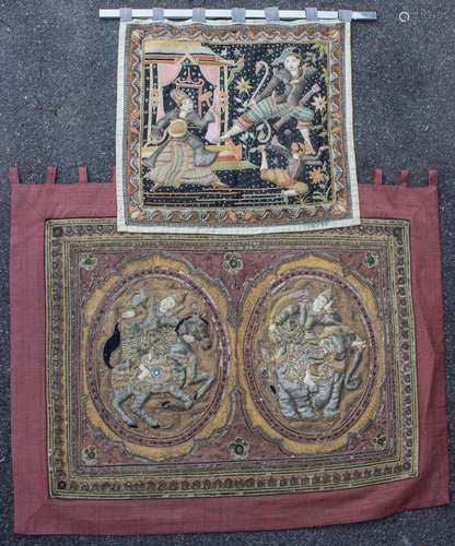 2 Wandbehänge / Two wall hangings, Thailand, 20. Jh.