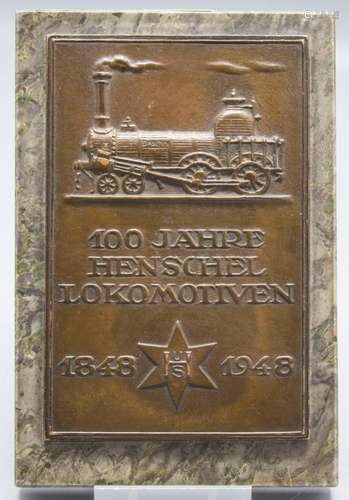 Jubiläums-Eisenbahnplakette '100 Jahre Henschel Lokomot...