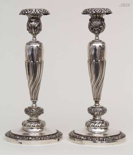 Paar Empire Kerzenleuchter / A pair of silver Empire candles...