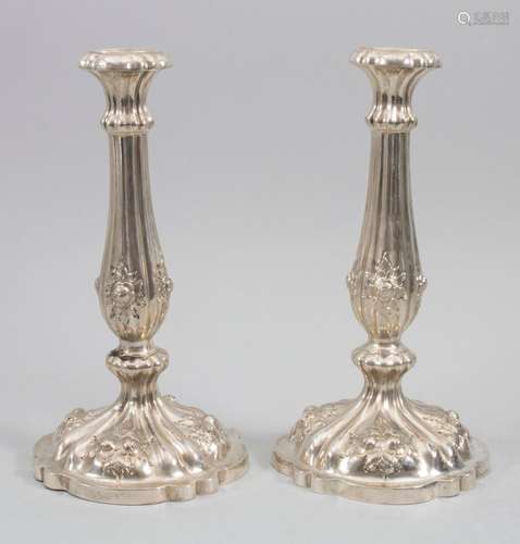 Paar Biedermeier Kerzenleuchter / A pair of silver candlesti...