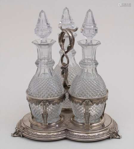 Likör-Cabaret mit 3 Karaffen / A decanter set, Paris, um 185...