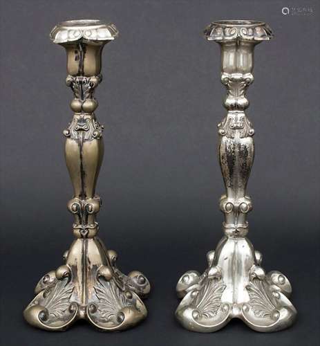 Paar Biedermeier Kerzenleuchter / A pair of silver candlesti...