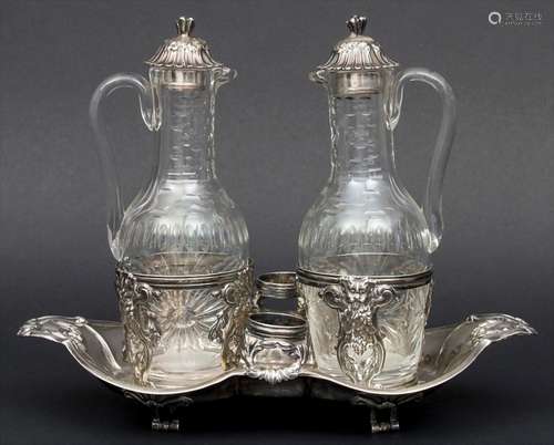 Louis-Seize Huiliere / A silver oil and vinegar cruet set, J...