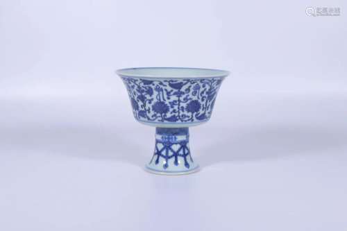 A Blue And White Stembowl