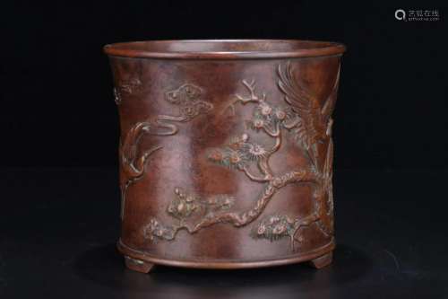 A Bronze Brush Pot