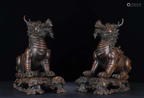 A Pair Of Bronze Censers