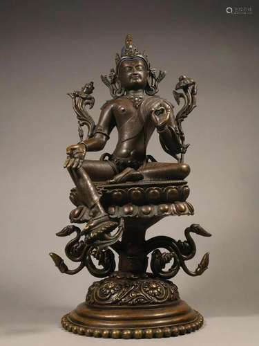 A Bronze Silver-Inlaid Figure Of Tara