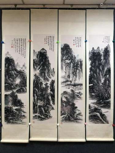 A Chinese Ink Painting Hanging Scroll By Huang Binhong