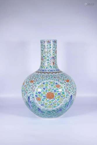 A Blue And White Doucai Vault-Of-Heaven-Shaped Vase