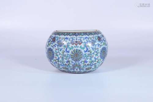 A Blue And White Doucai Wall Vase