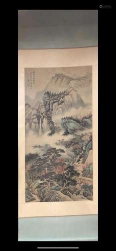 A Chinese Ink Painting Hanging Scroll By Wu Hufan
