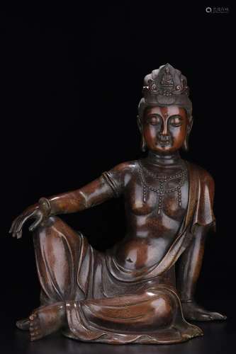 A Bronze Silver Thread-Inlaid Figure Of Avalokiteshvara