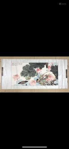 A Chinese Ink Painting Horizontal Scroll By Jia