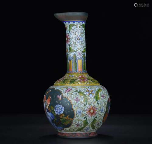 A Glass Long-Necked Vase