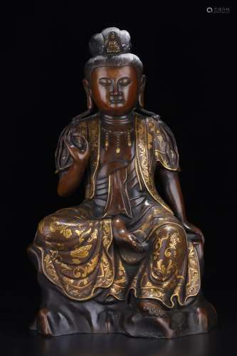 A Gilt-Bronze Figure Of Guanyin