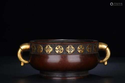 A Gilt-Bronze Censer