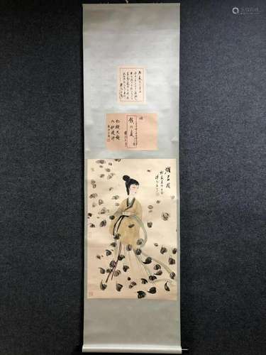 A Chinese Ink Painting Hanging Scroll By Fu Baoshi