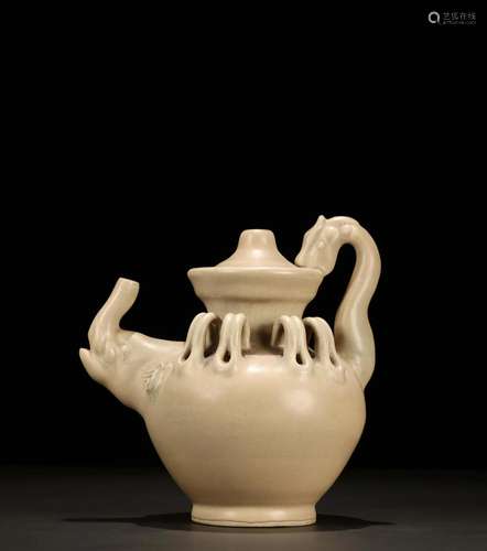 A White-Glazed 'Elephant Trunk' Ewer