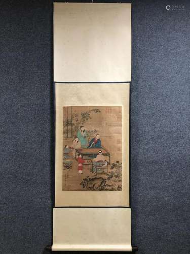 A Chinese Ink Painting Hanging Scroll By Liu Songnian