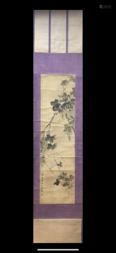 A Chinese Ink Painting Hanging Scroll By Wang Xuetao