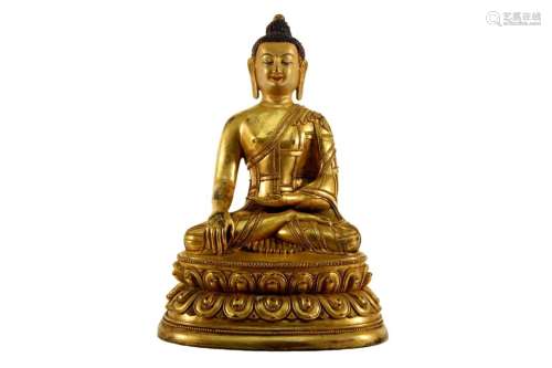 A Gilt-Bronze Figure of Buddha Shakyamuni